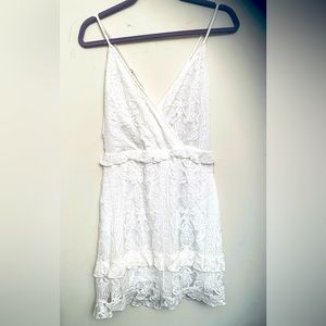 Eilly Bazar White Strapless Lace Dress